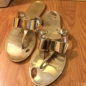 Michael Kors gold flip-flops women’s size 7